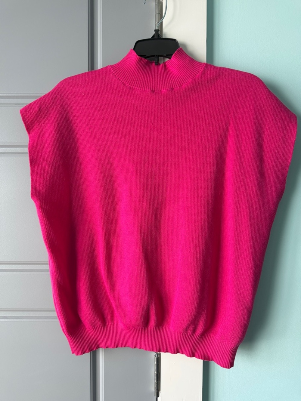 Women's Fuchsia Mock Neck Sweater Vest